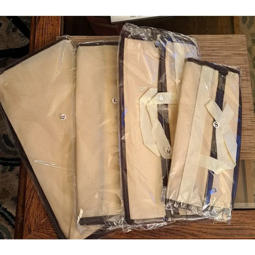 4 Piece Transparent Purse & Handbag Protective Storage Bags S,M,L,XL